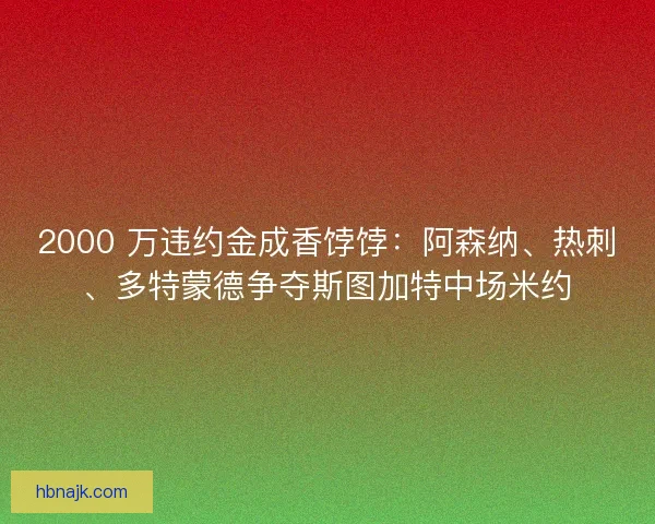 2000 万违约金成香饽饽：阿森纳、热刺、多特蒙德争夺斯图加特中场米约
