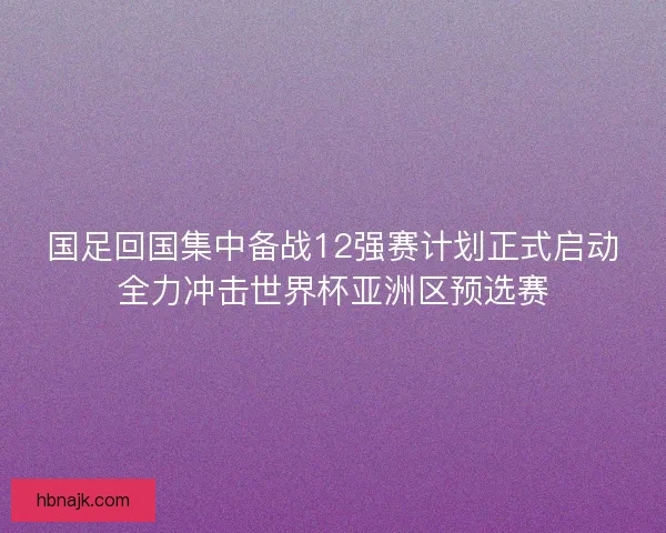 国足回国集中备战12强赛计划正式启动全力冲击世界杯亚洲区预选赛